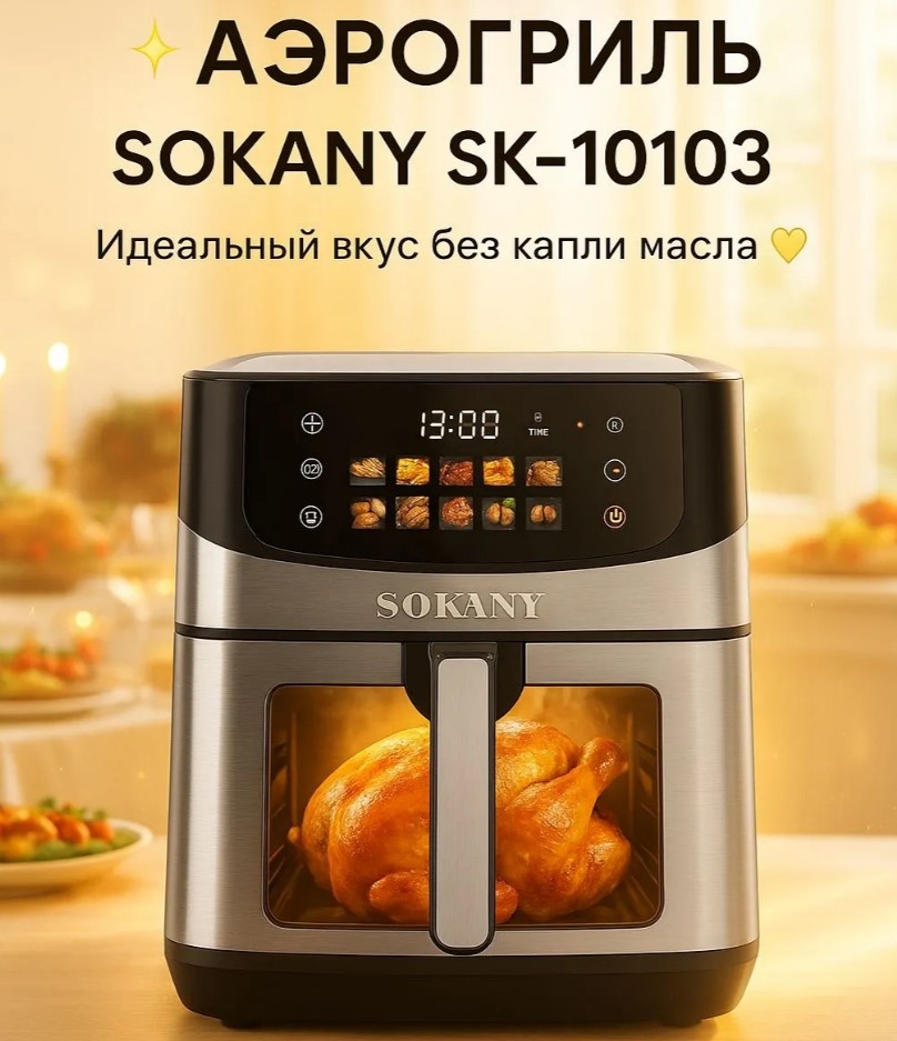 Аэрогриль SOKANY SK-10103 13 л серый
