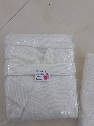 Вафельный халат айвори