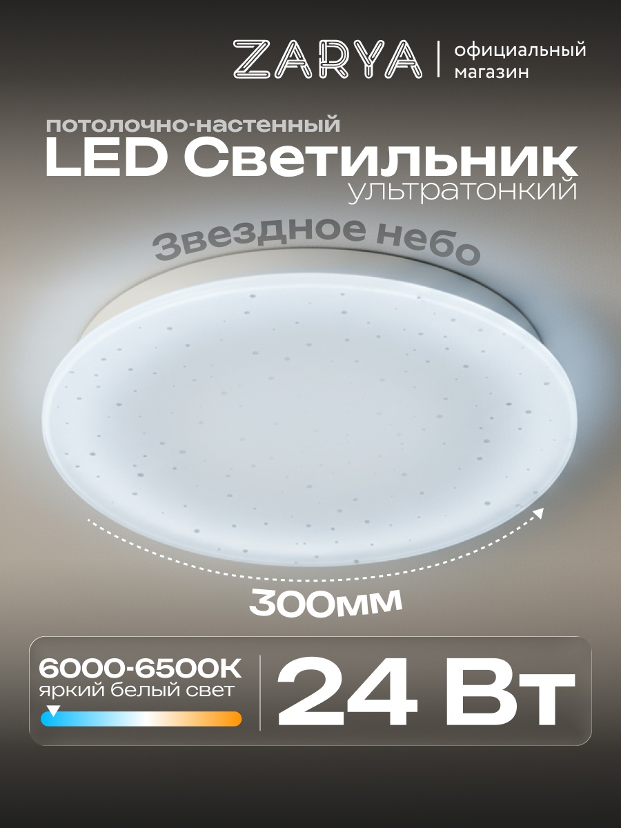 Светильник настенно-потолочный Zarya LED белый