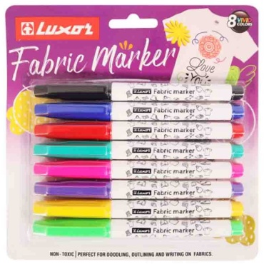 Маркер LUXOR Fabric, 8 шт, 2 мм, мультиколор