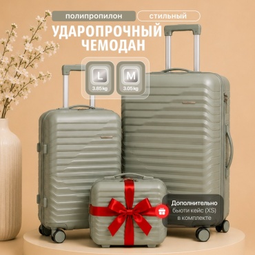 Комплект чемоданов BOTASH HOME CHD-168 полипропилен 100 л хаки