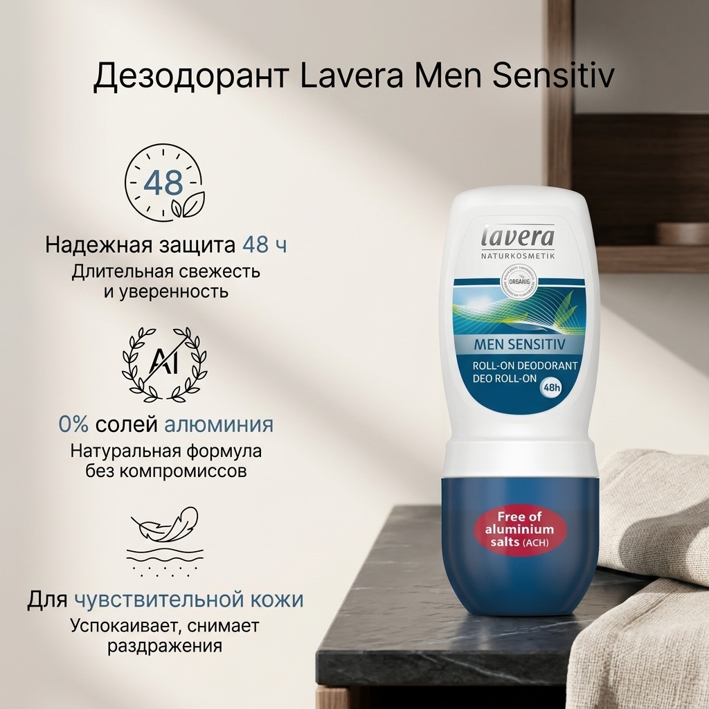 Lavera Men Sensitiv дезодорант для мужчин 50 мл