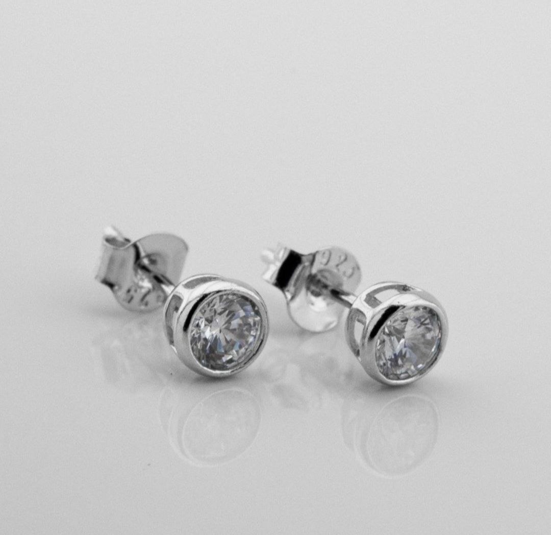 Пусеты HandMade TDS925-631127 вес 1 г серебро, фианит