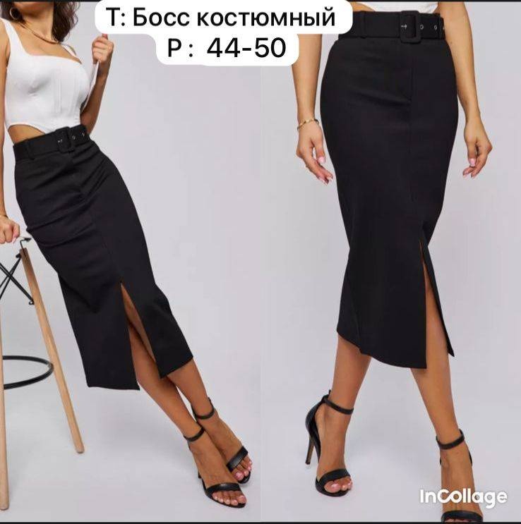 Юбка карандаш черный