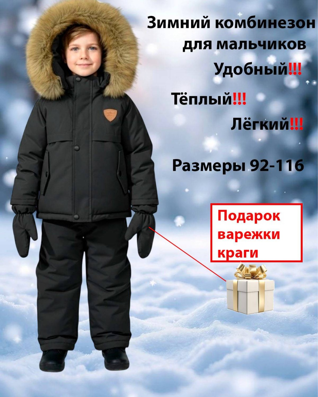 Утепленный комбинезон ATC черный