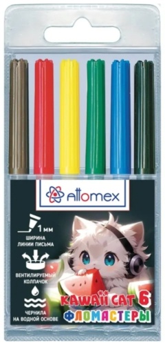 Фломастеры Attomex Kawaii Cat 5080536 6 шт
