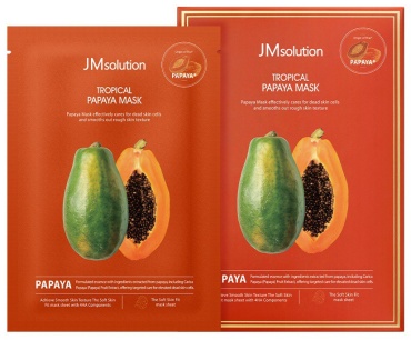 Маска для лица JMsolution тканевая Tropical Papaya Mask Увлажняющие Тканевые Маски для Лица с Экстрактом Папайя 10шт 10 шт