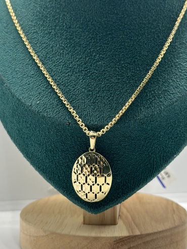 Zhanar Gold Алтын алқа цепь желтое золото алтын цепь длина 50 см, вес 6.85 г золото, плетение отсутствует
