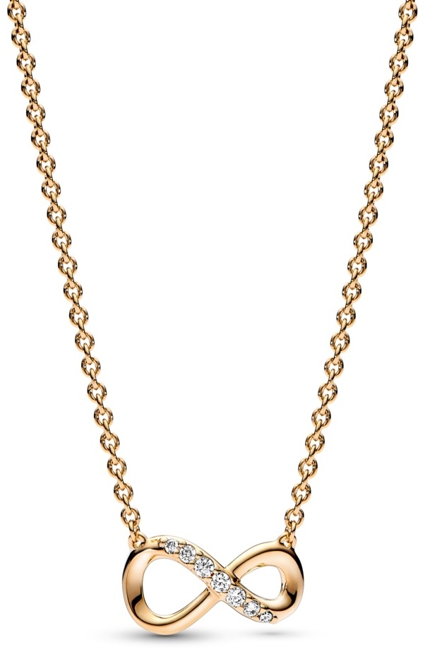 Колье PANDORA «Сверкающий знак бесконечности» 368821C01-50 длина 50 см вес 3.5 г сплав покрытый розовым золотом 14К, цирконий