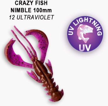 Мягкая приманка Crazy Fish Силиконовая приманка Crazy Fish Nimble 4 / 43-100-12-6 / 5 шт