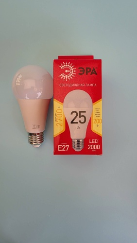 Эра 25W E27, светодиодная, теплый белый