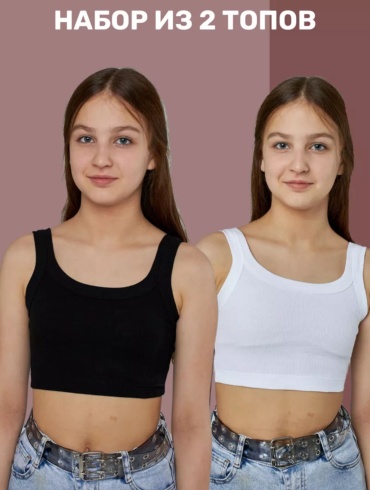 Топ Baykar черный, белый