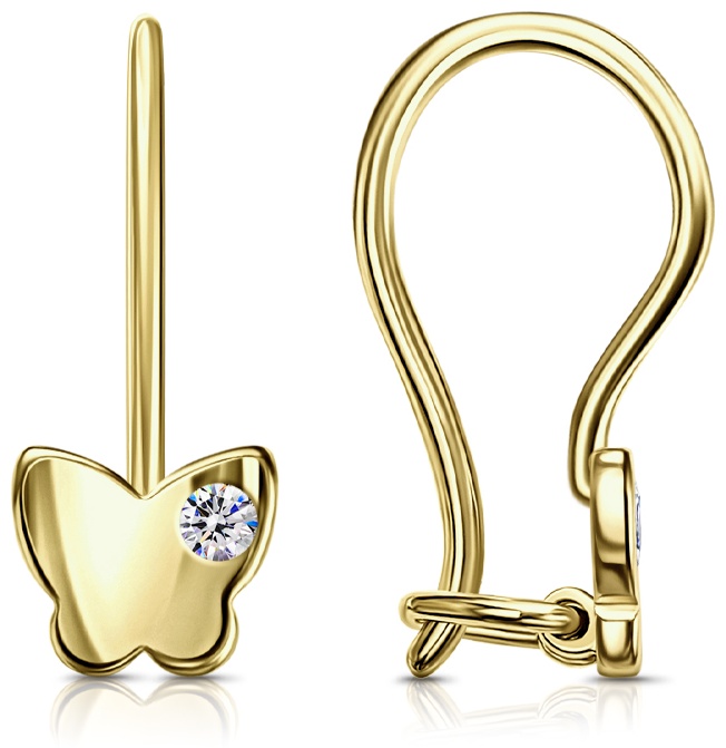 Серьги Lucente EAR-LU-585-631418 вес 0.931 г золото, фианит
