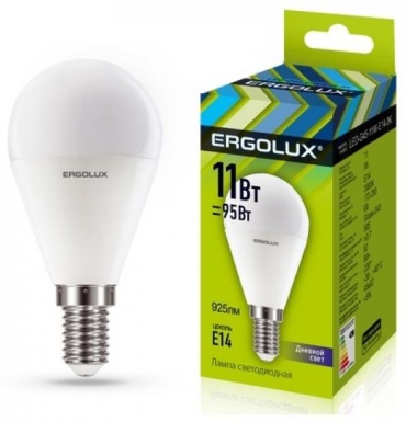 Ergolux 11W Е14, светодиодная, дневной белый