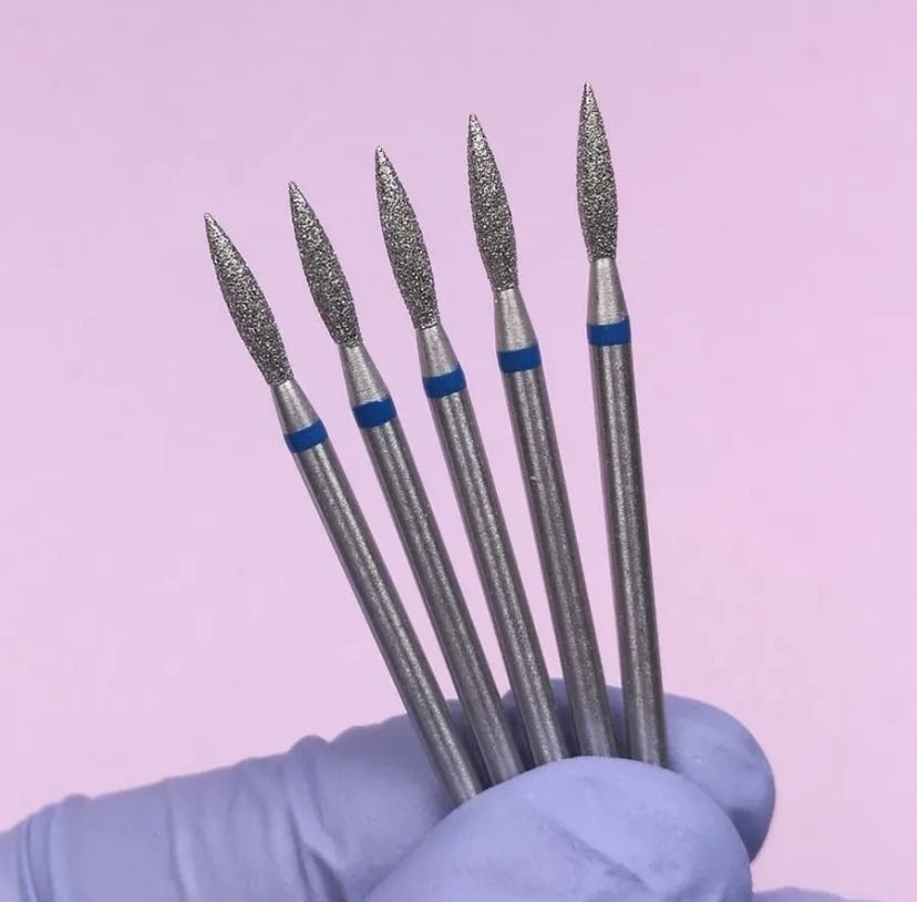 Насадка 2,1 mm фреза пламя насечка синяя 5 шт