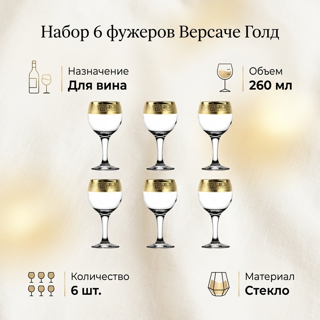 Набор бокалов DOMINO Home&Horeca 260 мл, стекло, 6 шт