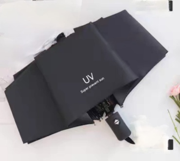 Складной зонт UV автомат черный