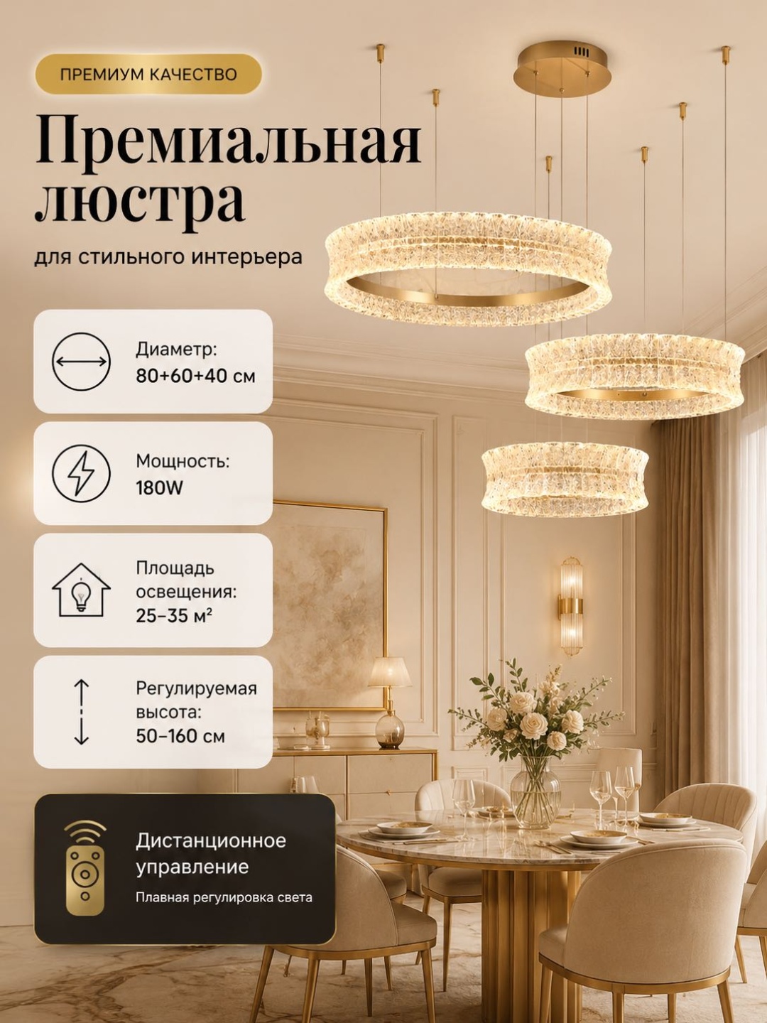 Люстра подвесная ADA LED, кол-во ламп: 3 шт