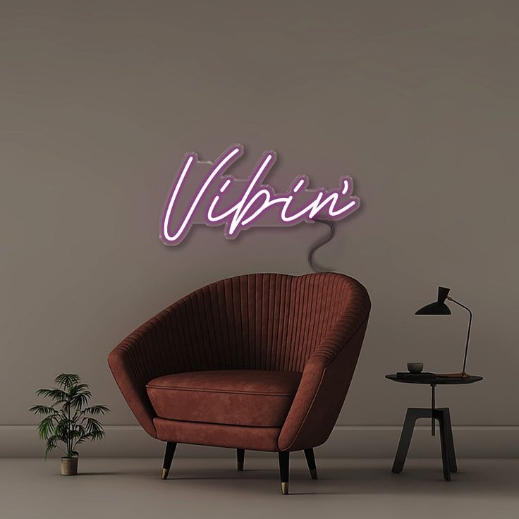 Неоновая вывеска настольный Vibin, розовый