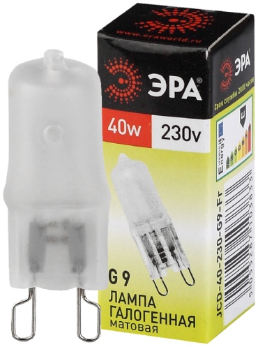 ЭРА 40W G9, галогенная, теплый белый