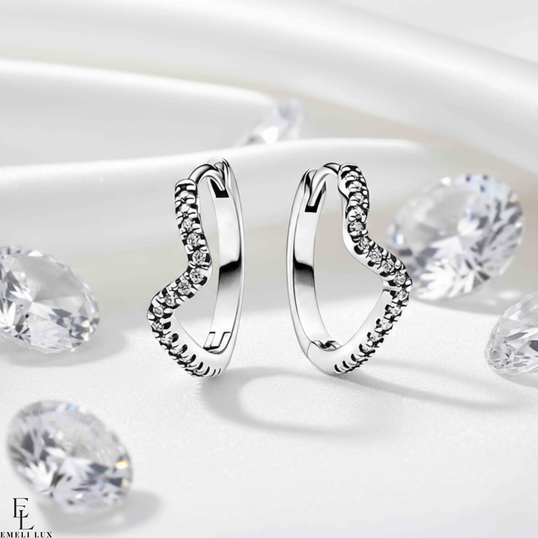 Серьги Emeli lux Q55 вес 1.5 г серебро, фианит