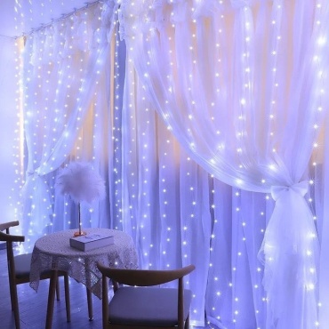 Штора LED LIGHTS цвет свечения теплый белый 3 м 220В EU вилка