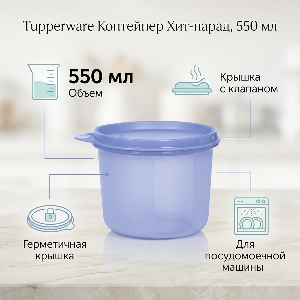 Tupperware контейнер Хит-парад 1 шт, пластик