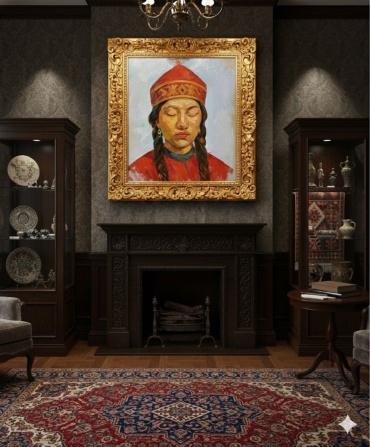 AR Home картина Картина маслом «Тайная мысль» 50x60 см