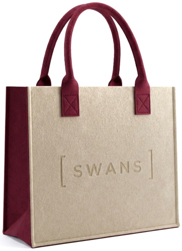 Сумка шоппер SWANS фетр бежевый, бордовый