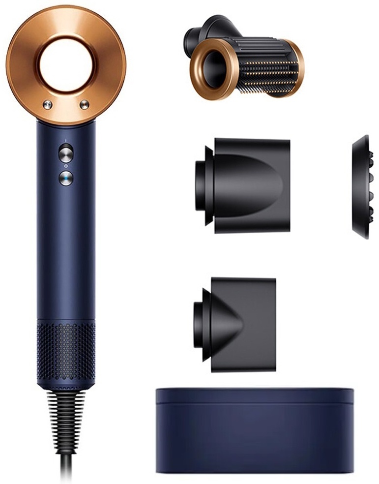 Dyson Supersonic HD15 чехол фен синий, золотой