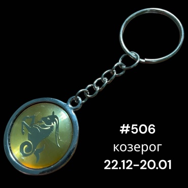 Брелок SNS Козерог Диаметр-28 мм металл, эпоксидная смола 1 шт