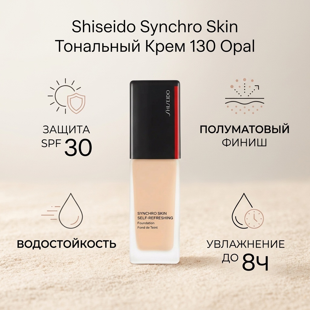 Shiseido HISEIDO Synchro skin тональный крем 130 Opal 30 мл