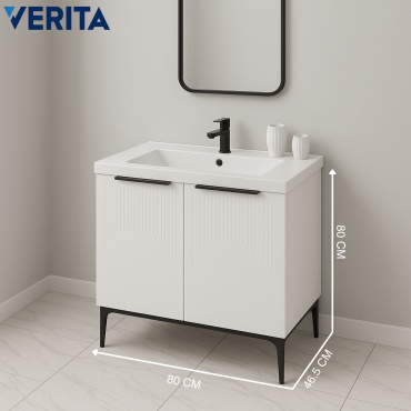 Тумба с раковиной Verita MT-TRAM80-B, 80x85x45 см, белый