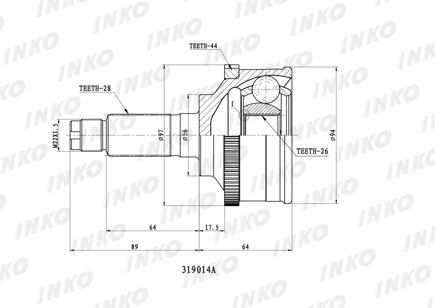 INKO шрус 319014A