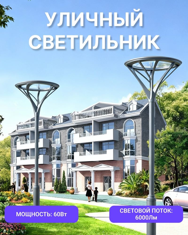 Уличный светильник накладной BestArt LED 60 Вт 50 см