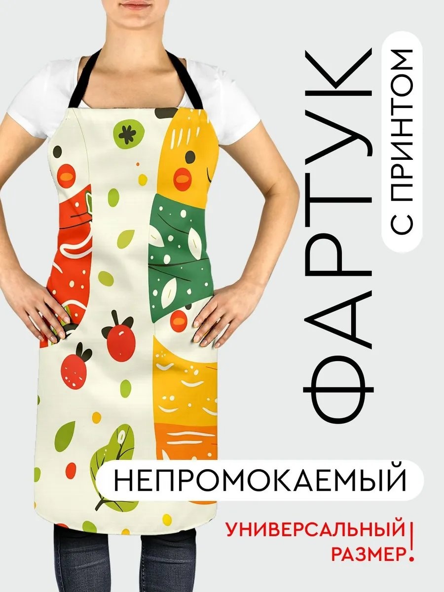 Фартук домашний 527534592 81.5x56.5 см полиэстер, ванильный