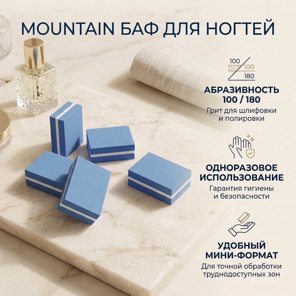 Mountain баф для ногтей 100\180 50 шт