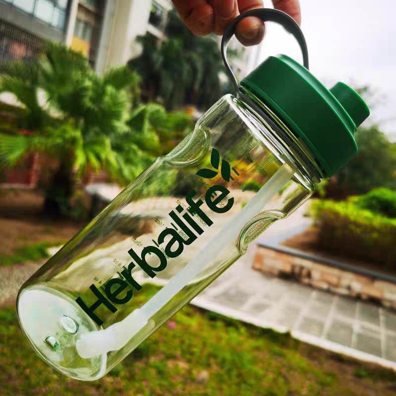 Бутылка Herbalife Nutrition 1 л зеленый, крышка с трубочкой, тритан, поликарбонат