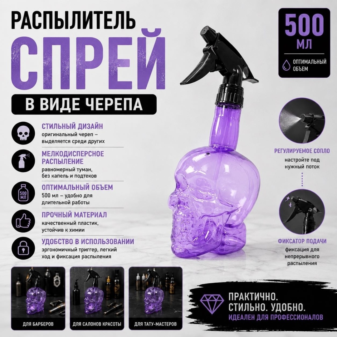 OZER распылитель фиолетовый бутылка-омыватель 1 шт