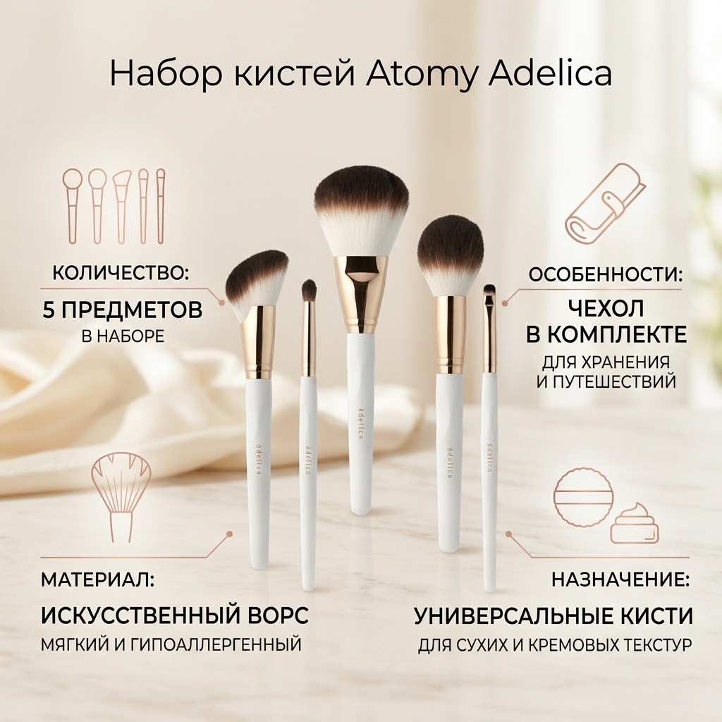 Atomy набор кистей Adelica 5 шт