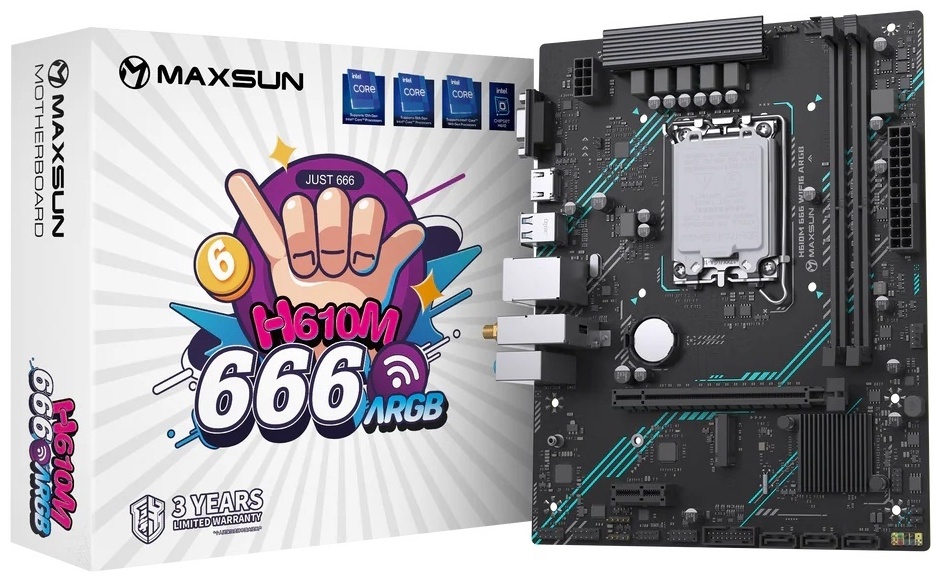Материнская плата MAXSUN MS-H610M 666 WIFI6 ARGB