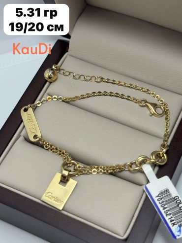 KauDi _Браслет _ длина 19.2 см, вес 5.31 г золото, плетение якорное