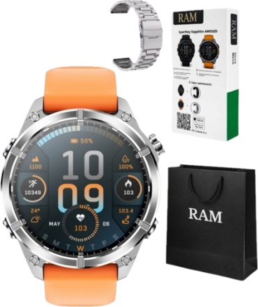 RAM SPORT WATCH 47 мм серый-оранжевый