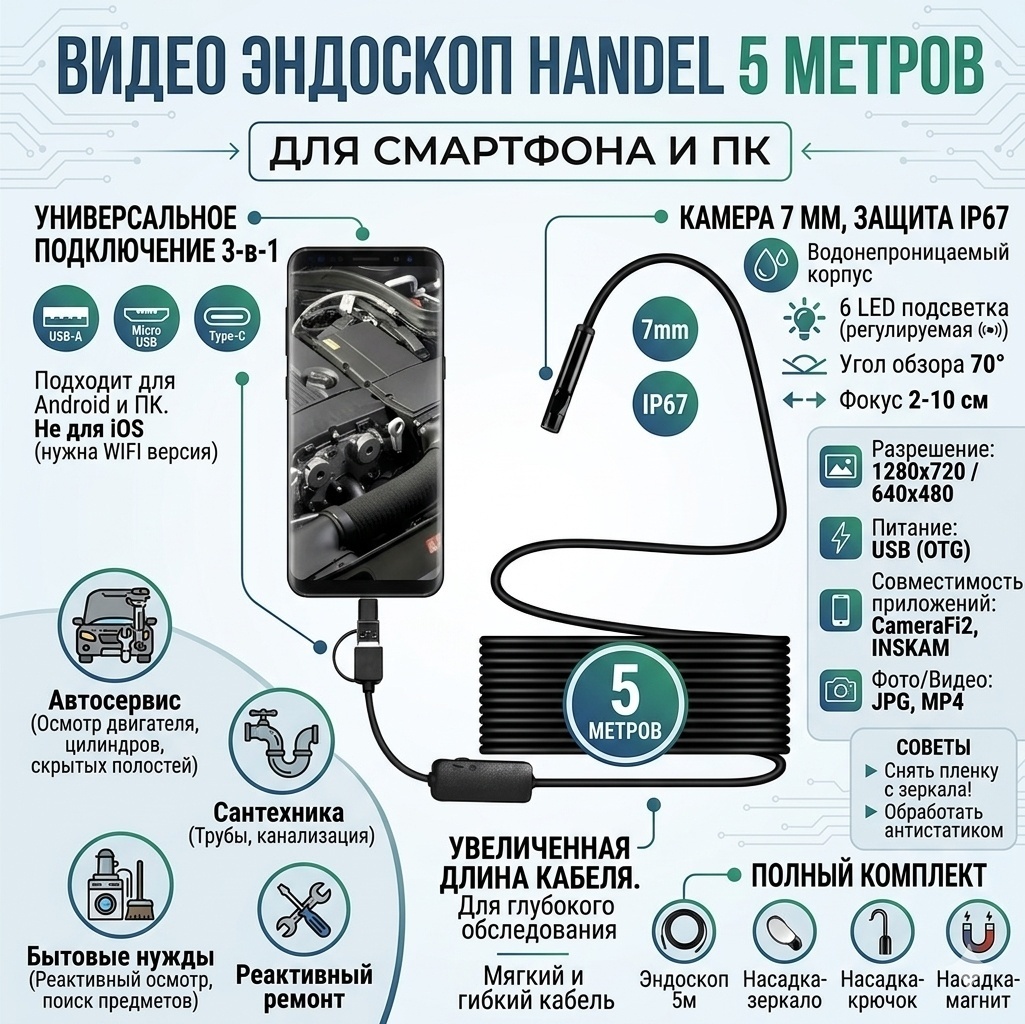 Handel видеоэндоскоп Y101