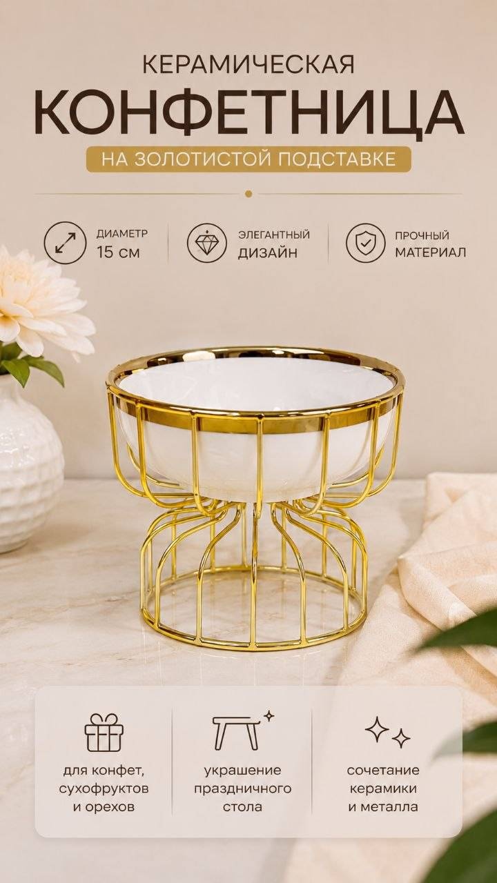 Конфетница 2628740828 круглая 1 шт