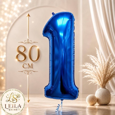 Воздушный шар Leila Shine Цифра 1. 1 шт, синий