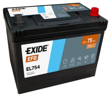 EXIDE EFB EL754 75 Ач обратная