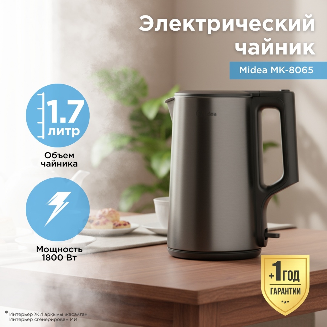 Электрочайник Midea MK-8065 черный