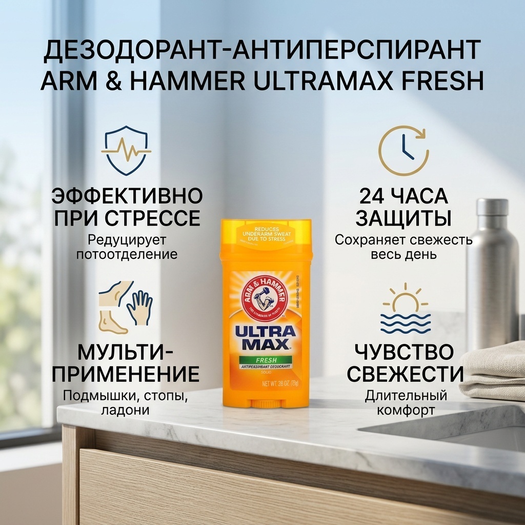Arm & Hammer UltraMax Fresh дезодорант-антиперспирант для мужчин 73 г