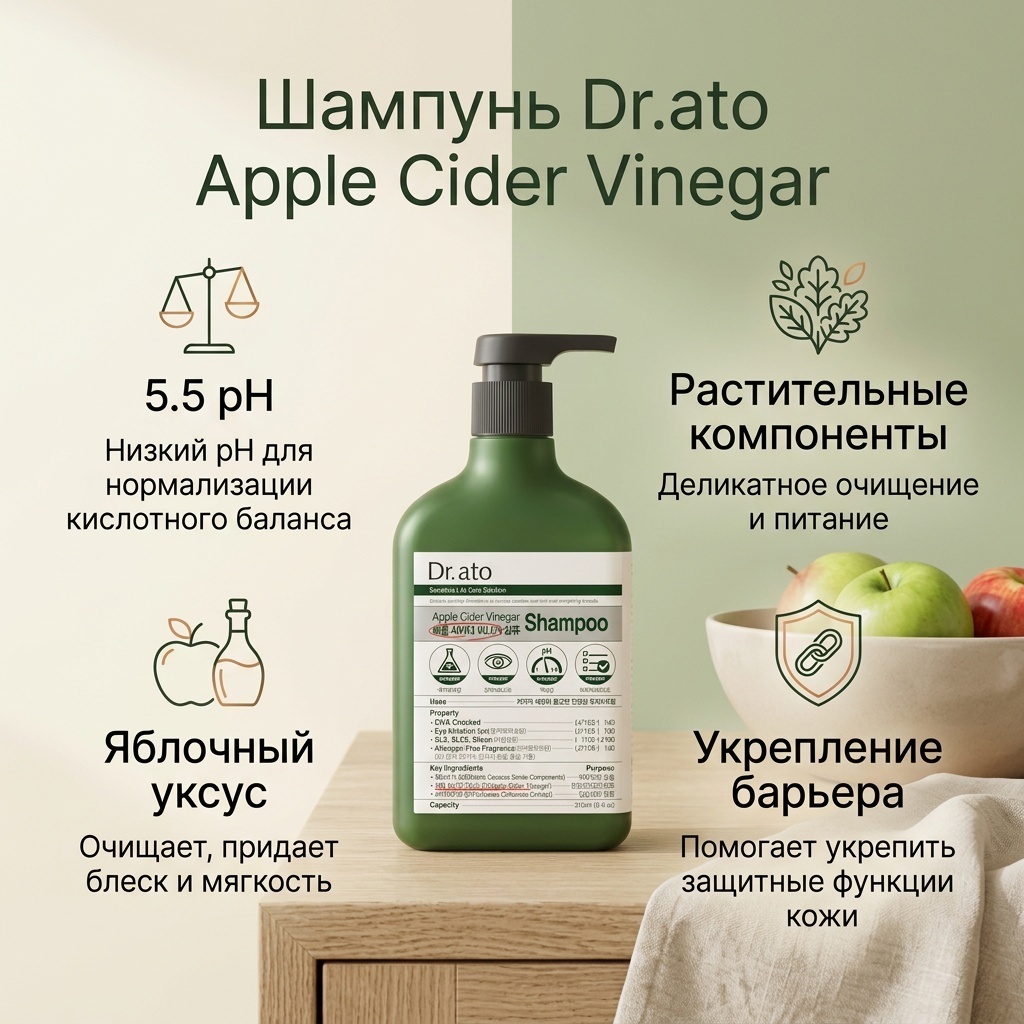 Dr.ato Apple Cider Vinegar шампунь 310 мл